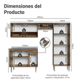 Cocina Integral 229cm con Fregadero Marrón/Blanco Emilly 10