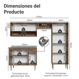 Cocina Integral 229cm con Fregadero Marrón/Gris Emilly 10