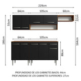 Cocina Compacta 229cm Marrón/Negro Emilly 13