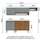Cocina Compacta 229cm Marrón/Gris Emilly 13