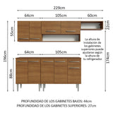 Cocina Integral 229cm con Encimera Marrón Emilly Madesa 14