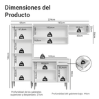Cocina Compacta 229 cm Blanco Emilly Madesa