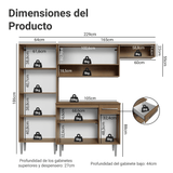 Cocina Compacta 229 cm Emilly Marrón/Blanco 016