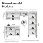 Cocina Compacta 229 cm Blanco Emilly Madesa