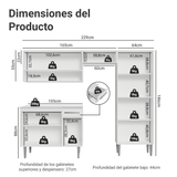 Cocina Compacta 229 cm Emilly Blanco 017