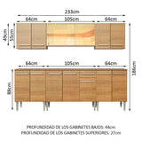 Cocina Integral 233cm Marrón Emilly Fire 03