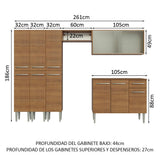Cocina Integral 261cm Emilly Marrón 03