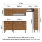 Cocina Integral 261 cm Marrón Emilly Madesa