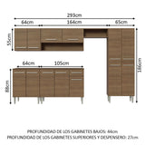 Cocina Integral 293cm Marrón Emilly 01