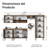 Cocina Integral 293cm Marrón Emilly 01