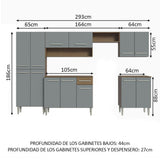 Cocina Integral 293cm Marrón/Gris Emilly 02