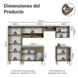 Cocina Integral 293cm con Fregadero Marrón Emilly 08