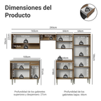 Cocina Integral 293 cm Con Fregadero Marrón/Negro Emilly Madesa