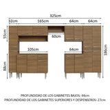 Cocina Integral 325cm Emilly Marrón 02