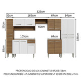 Cocina Integral 325cm Emilly Marrón/Blanco 02