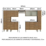 Cocina Integral 325cm Emilly Marrón 03