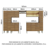 Cocina Integral 325cm Emilly Marrón 04