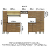 Cocina Integral 325cm Emilly Marrón 05