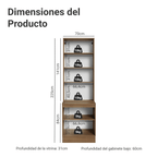 Kit Gabinete Bajo 2 Puertas y Vitrina 70 cm Marrón Glamy Madesa