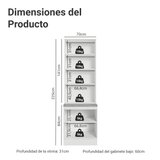 Kit Gabinete + Vitrina 70 cm Blanco/Negro Glamy 02