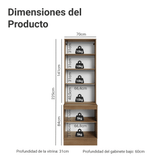 Kit Gabinete + Vitrina 70 cm Marrón/Negro Glamy 02