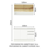 Cocina Compacta 120cm sin Fregadero Blanco Glamy 02