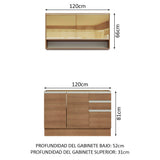 Cocina Compacta 120cm sin Fregadero Marrón Glamy 02