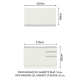 Cocina Compacta 120cm Blanco Glamy 03