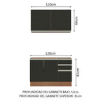 Cocina Compacta 120 cm Marrón/Negro Glamy Madesa