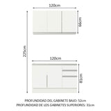 Cocina Compacta 120cm con Fregadero Blanco Glamy 04