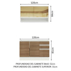 Cocina Compacta 120 cm Con Fregadero Blanco/Marrón Glamy Madesa
