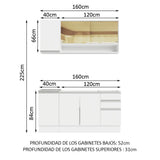 Cocina Compacta 160cm con Fregadero Blanco Glamy 04