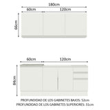 Cocina Compacta 180cm Blanco Glamy 05