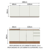 Cocina Compacta 180cm Marrón/Blanco Glamy 05