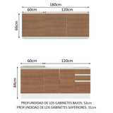 Cocina Compacta 180cm Blanco/Marrón Glamy 05