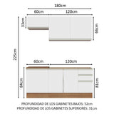 Cocina Compacta 180cm Marrón/Blanco Glamy 07