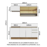 Cocina Compacta 180cm Marrón/Blanco Glamy 08