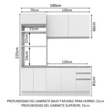 Cocina Compacta 190cm Blanco Glamy 02