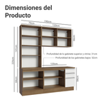Cocina Compacta 190 cm Con Vitrina Marrón/Blanco Glamy Madesa