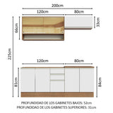 Cocina Compacta 200cm Marrón/Blanco Glamy 03