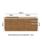 Cocina Compacta 200 cm Marrón Glamy Madesa