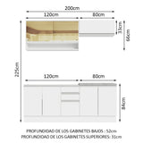 Cocina Integral con Fregadero 200cm Glamy 09 Blanco