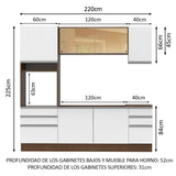 Cocina Integral 220cm Marrón/Blanco Glamy  01