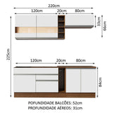 Cocina Integral 220 cm Marrón/Blanco Parma 02