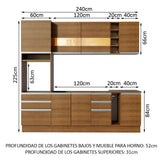 Cocina Integral 240 cm Marrón Lazio 02
