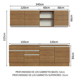 Cocina Integral 240cm Marrón Glamy 06