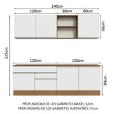 Cocina Integral 240cm Marrón/Blanco Glamy 06