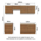 Cocina Integral 240cm Marrón Glamy 09
