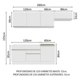 Cocina Integral 260cm Blanco Glamy 03