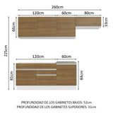 Cocina Integral 260cm Blanco/Marrón Glamy 03